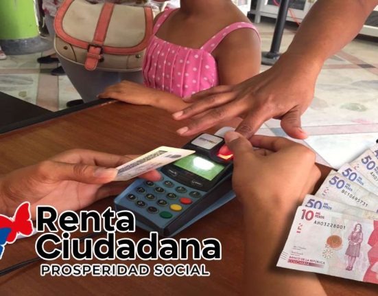 Consulta con tu CC ¿Cómo Reclamar tu Subsidio-MP Noticias, imagen de mujer consultando la cedula y una niña al lado, logo de renta ciudadana, y billetes con pesos colombianos de varias denominaciones