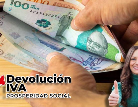 Consulta de Pagos 2024-MP Noticias, mujer alegre con con señal de manos ok, manos con billetera y pesos colombianos, logo devolución del IVA