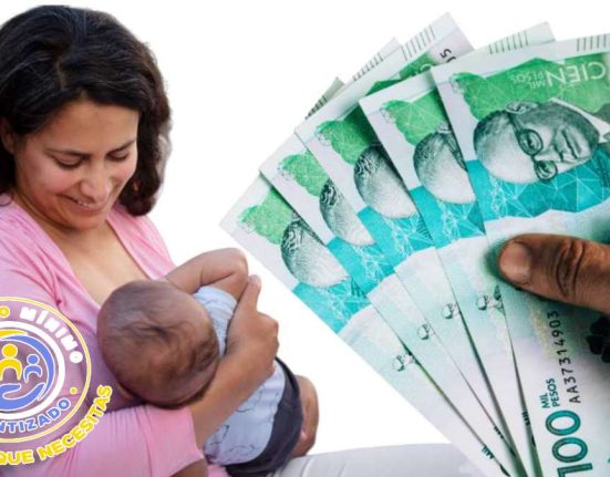 Familias del Grupo A del Sisbén-MP Noticias, mujer amamantando bebe y billetes colombianos, logo del ingreso mínimo garantizado