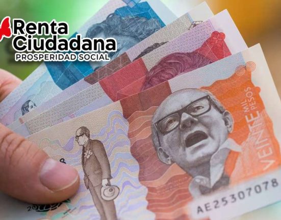 Montos de Pago, Elegibilidad-MP Noticias, mano con varios billetes colombianos y logo de renta ciudadana