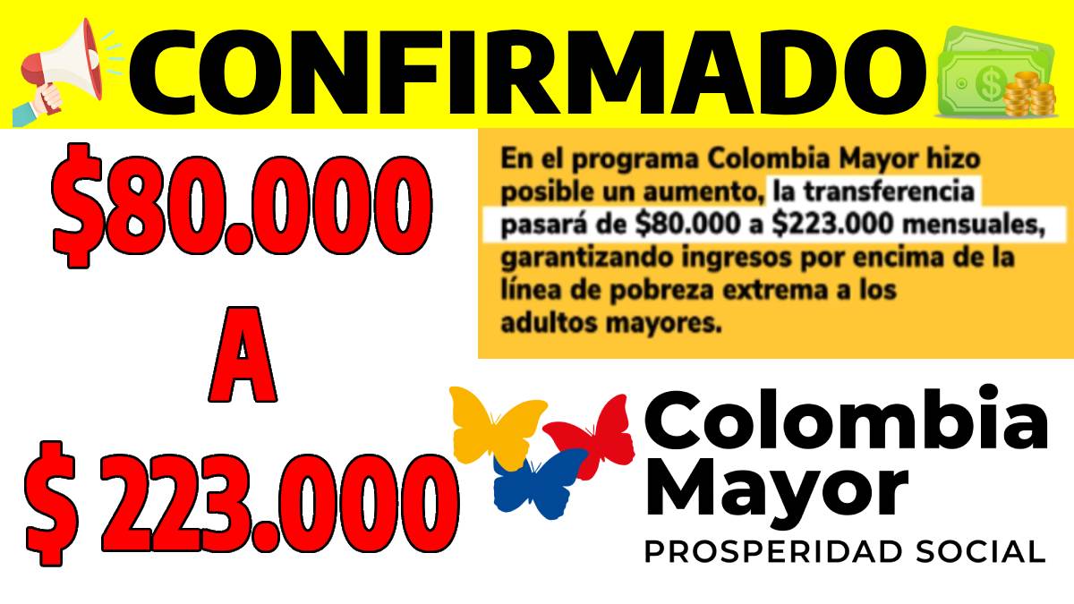 Colombia Mayor-MP Noticias, imagen con contenido llamativo del aumento del subsidio Colombia mayor, logo de Colombia mayor