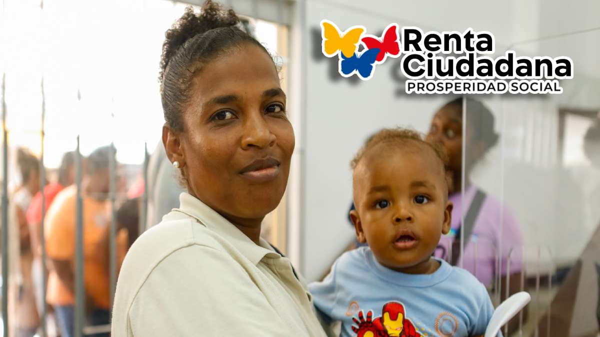 Focalización Renta Ciudadana 2024-MP Noticias, imagen de mujer con bebe en brazos, logo de renta ciudadana