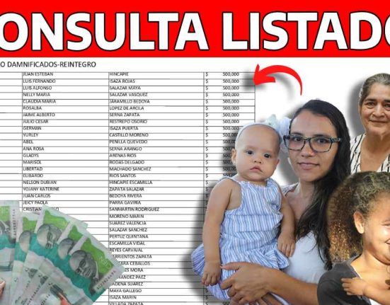 Ayuda económica-MP Noticias, Imagen de consulta listado, billetes de 100 mil pesos colombianos, imagen de mujeres con niñas en brazos