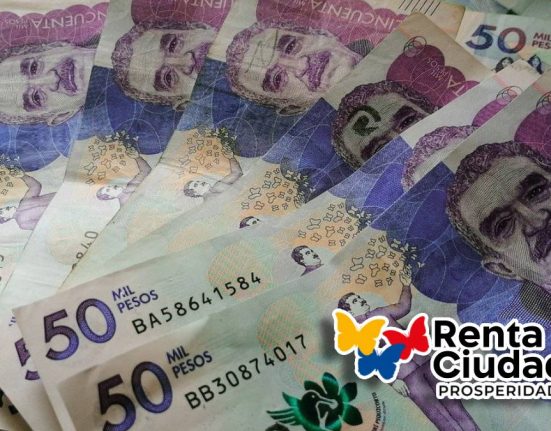 Focalización en primer pago Renta Ciudadana 2024-MP Noticias, Imagen con billetes de 50 mil pesos colombianos, logo de renta ciudadana