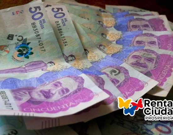 primer pago Renta Ciudadana 2024-MP Noticias, imagen con billetes de 50 mil pesos colombianos, logo de renta ciudadana